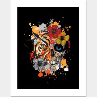 TIGER AND SKULL DESIGN Posters and Art